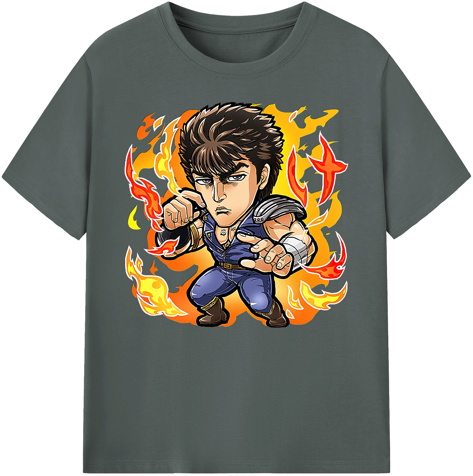 （画像用） 北斗の拳 Fist of the North Star 綿100％ メンズ半袖Tシャツ｜肌触りやわらか＆通気性